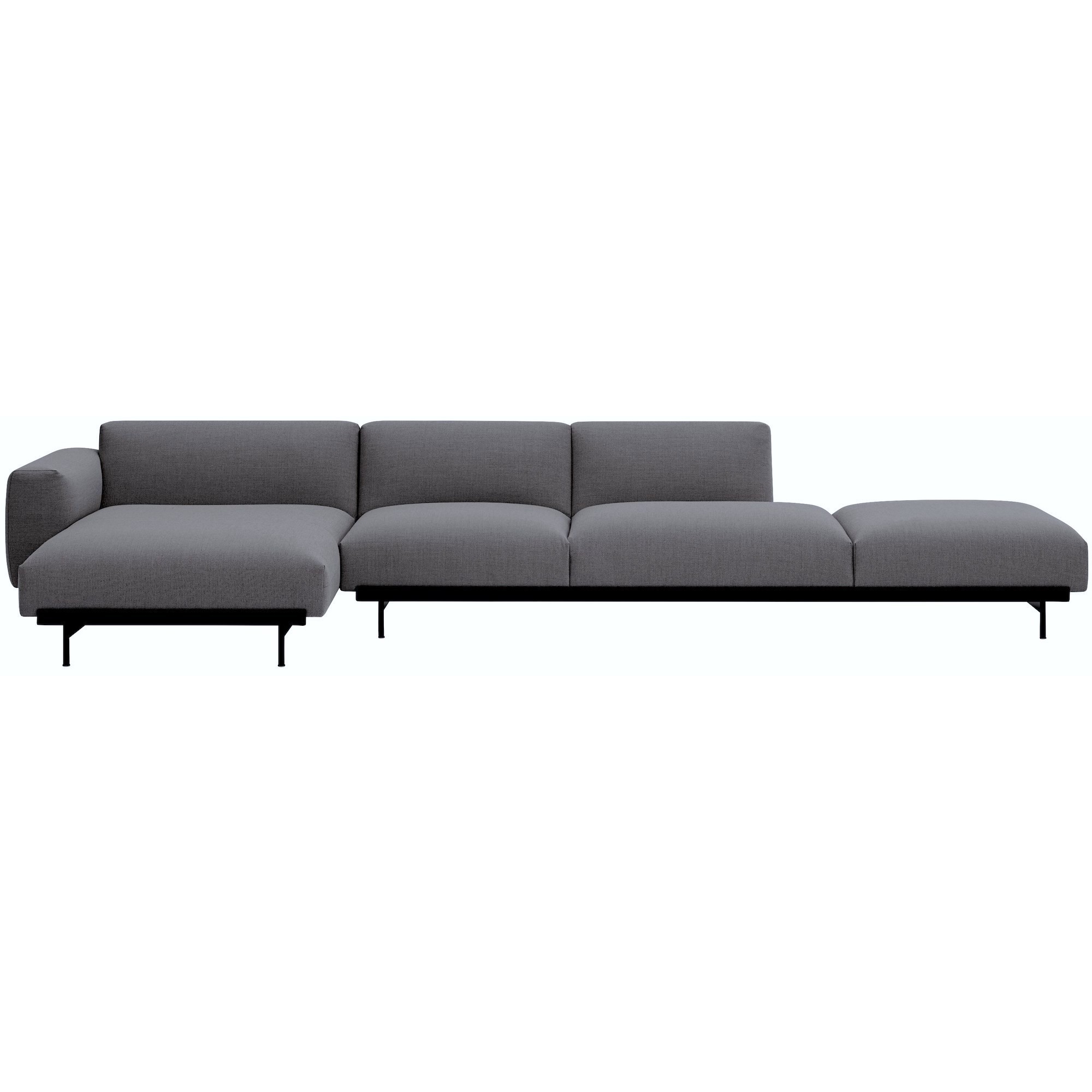 Ocean 80 / black – In Situ 4-seater sofa / configuration 5 – 378 x 169 cm - Muuto