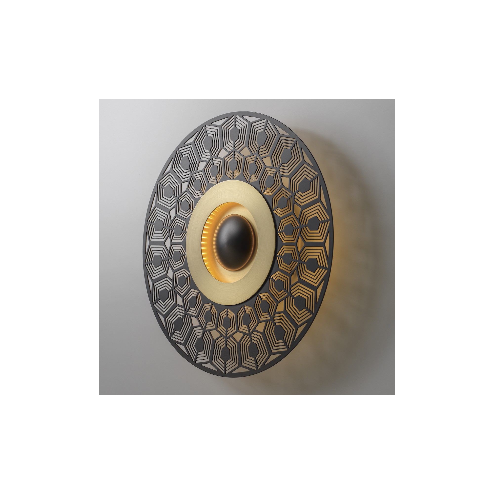 Ø44cm - graphite / brass satin Earth Turtle - wall / ceiling lamp - CVL Luminaires