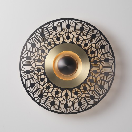 Ø33cm - graphite / brass satin - Earth Turtle - wall / ceiling lamp - CVL Luminaires