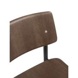 chêne teinté marron foncé / noir - chaise sans accoudoir Loft - Muuto