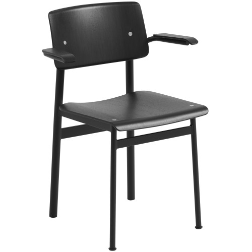 black / black - Loft chair with armrests - Muuto