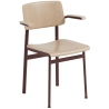 oak / deep red - Loft chair with armrests - Muuto