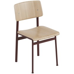 oak / deep red - Loft chair without armrest - Muuto