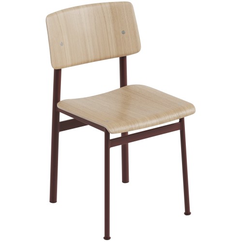 oak / deep red - Loft chair without armrest - Muuto