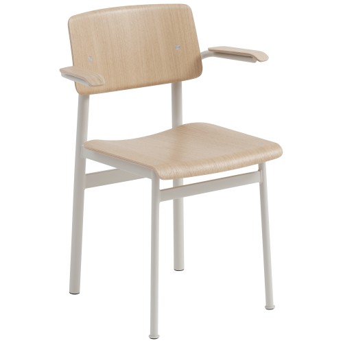 oak / grey - Loft chair with armrests - Muuto