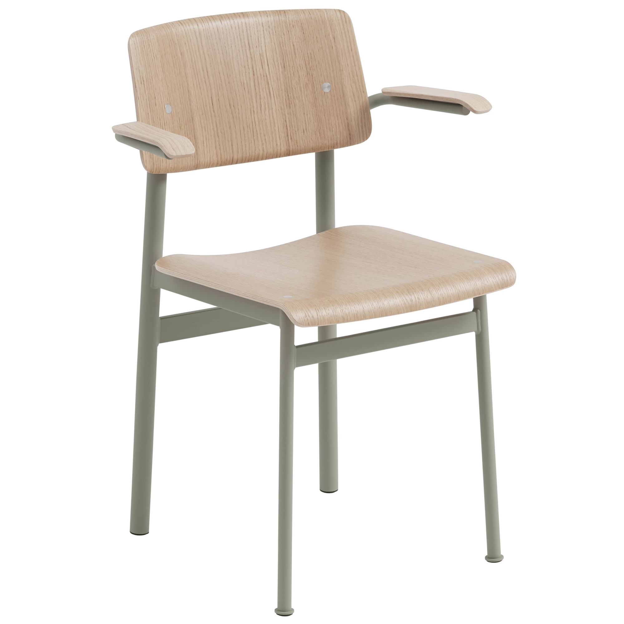 oak / dusty green - Loft chair with armrests - Muuto