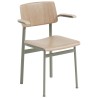 oak / dusty green - Loft chair with armrests - Muuto