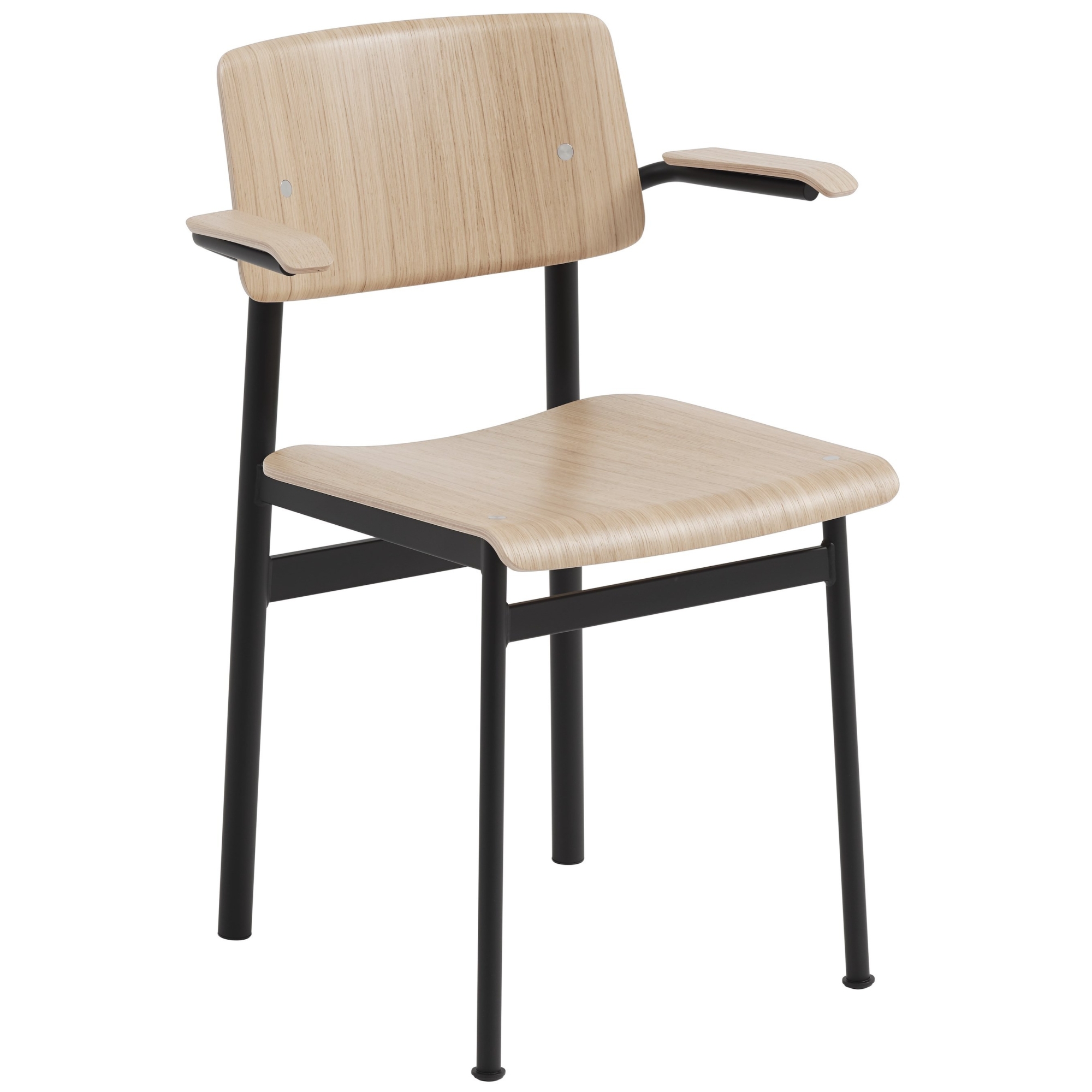 oak / black - Loft chair with armrests - Muuto