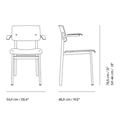 assise + dossier bois - chaise avec accoudoirs Loft - Muuto