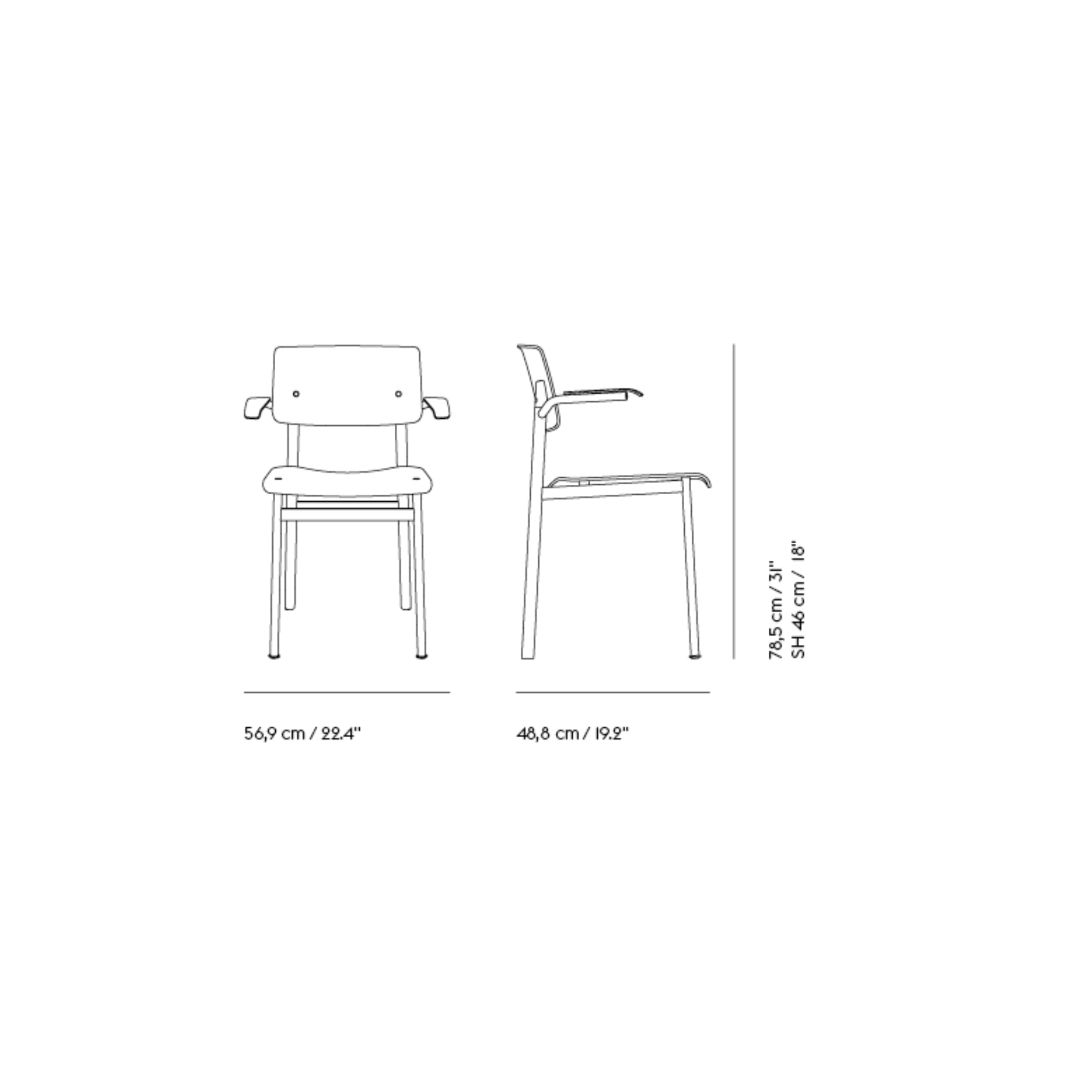 wooden seat + backrest - Loft chair with armrests - Muuto