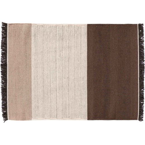 250x350cm - chocolat - tapis Tres Stripes - Nanimarquina