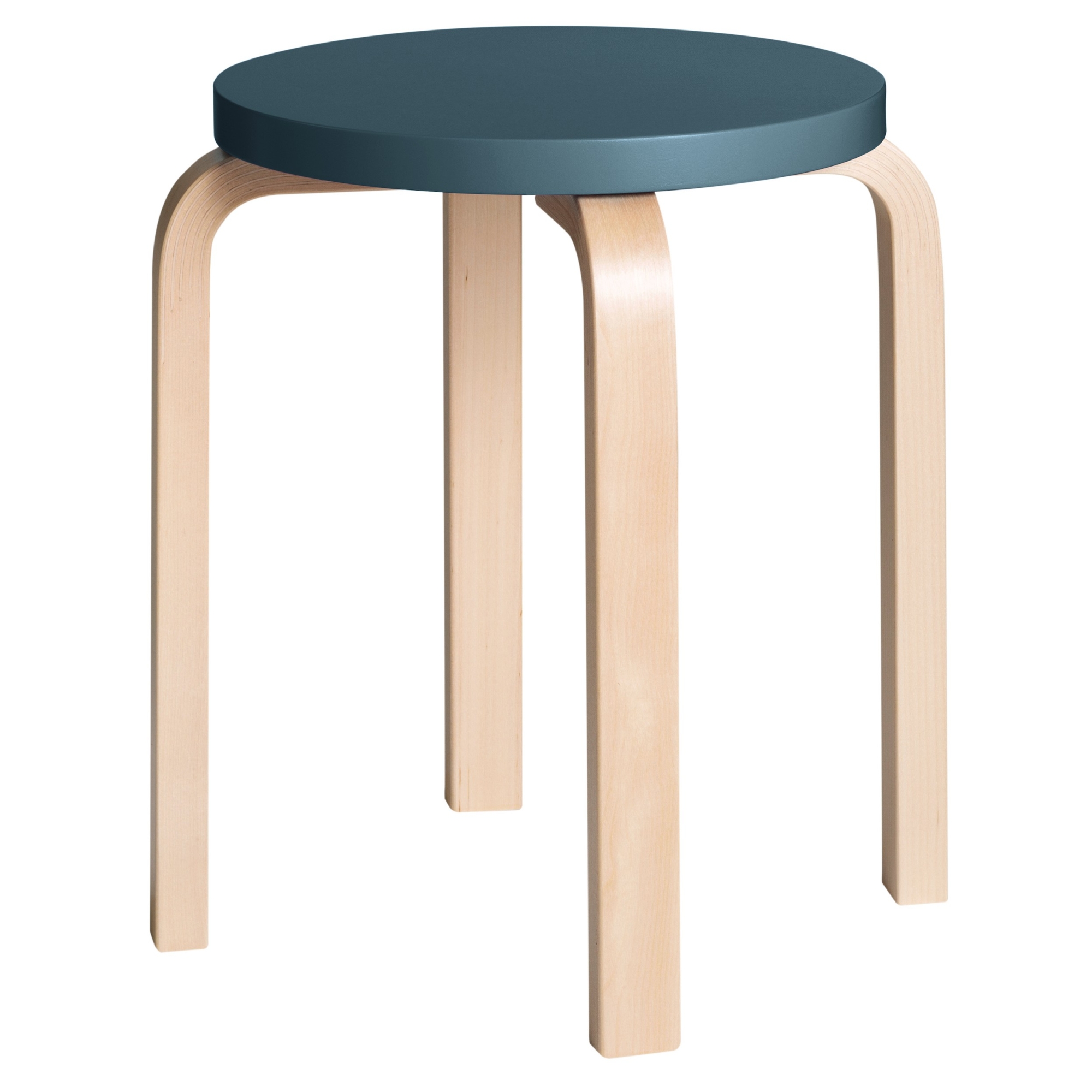 blue / birch - Stool E60 - Artek