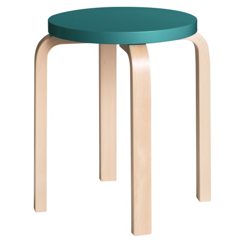 petrol / birch - Stool E60 - Artek