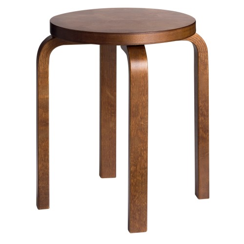 walnut stained birch  - Stool E60 - Artek