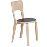 birch + black linoleum - 66 chair - Artek