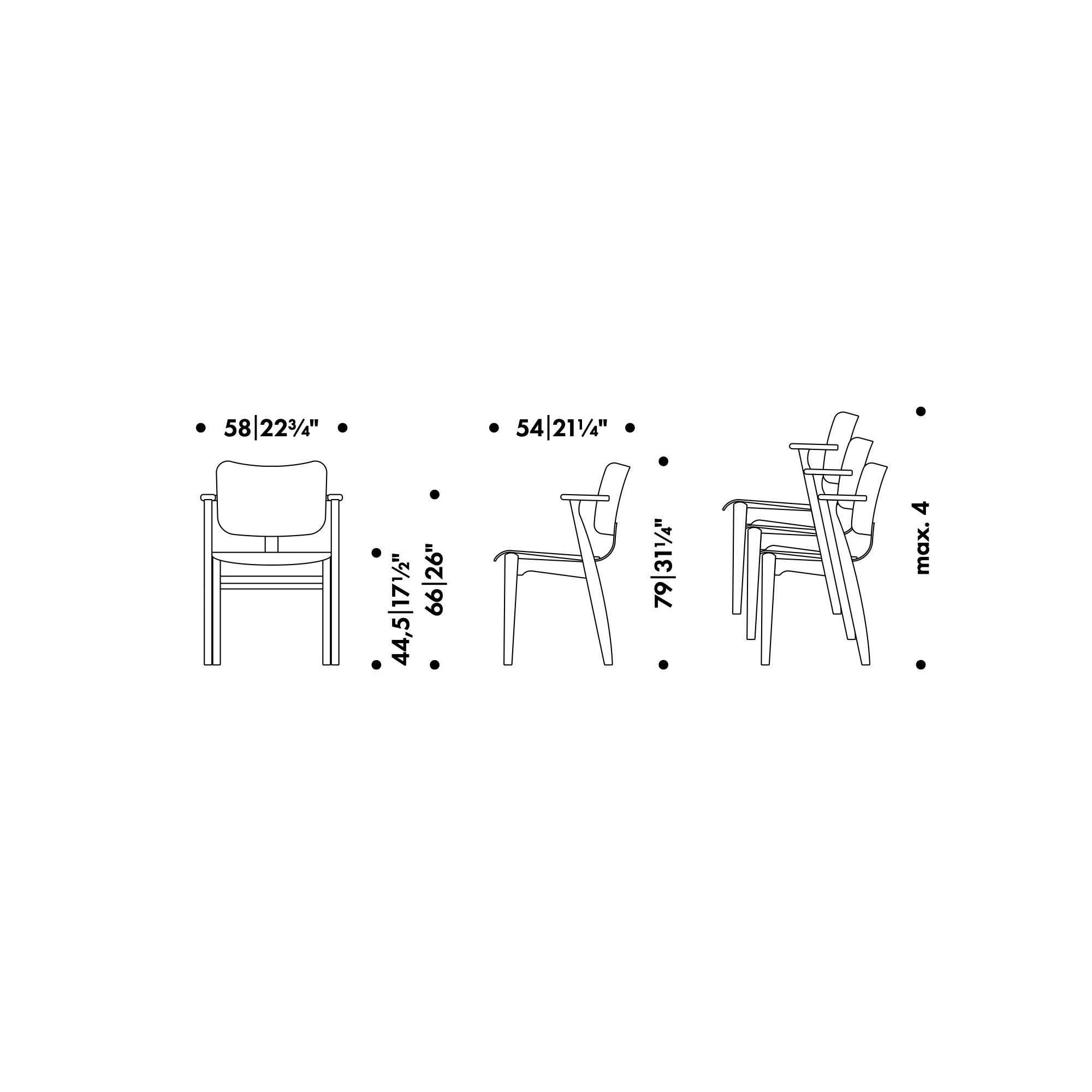 Assise rembourrée, dossier bois - chaise Domus - Artek