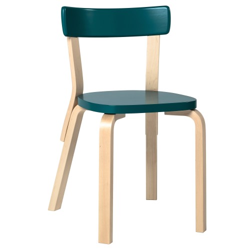 Pétrole + bouleau - chaise 69 - Artek