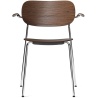 with armrests - dark stained oak / chrome frame - Co chair