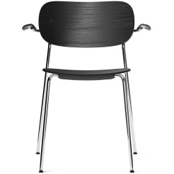 avec accoudoirs - chêne noir / piètement chrome - Co Chair