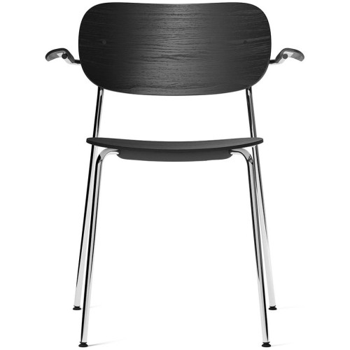 avec accoudoirs - chêne noir / piètement chrome - Co Chair