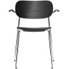 avec accoudoirs - chêne noir / piètement chrome - Co Chair