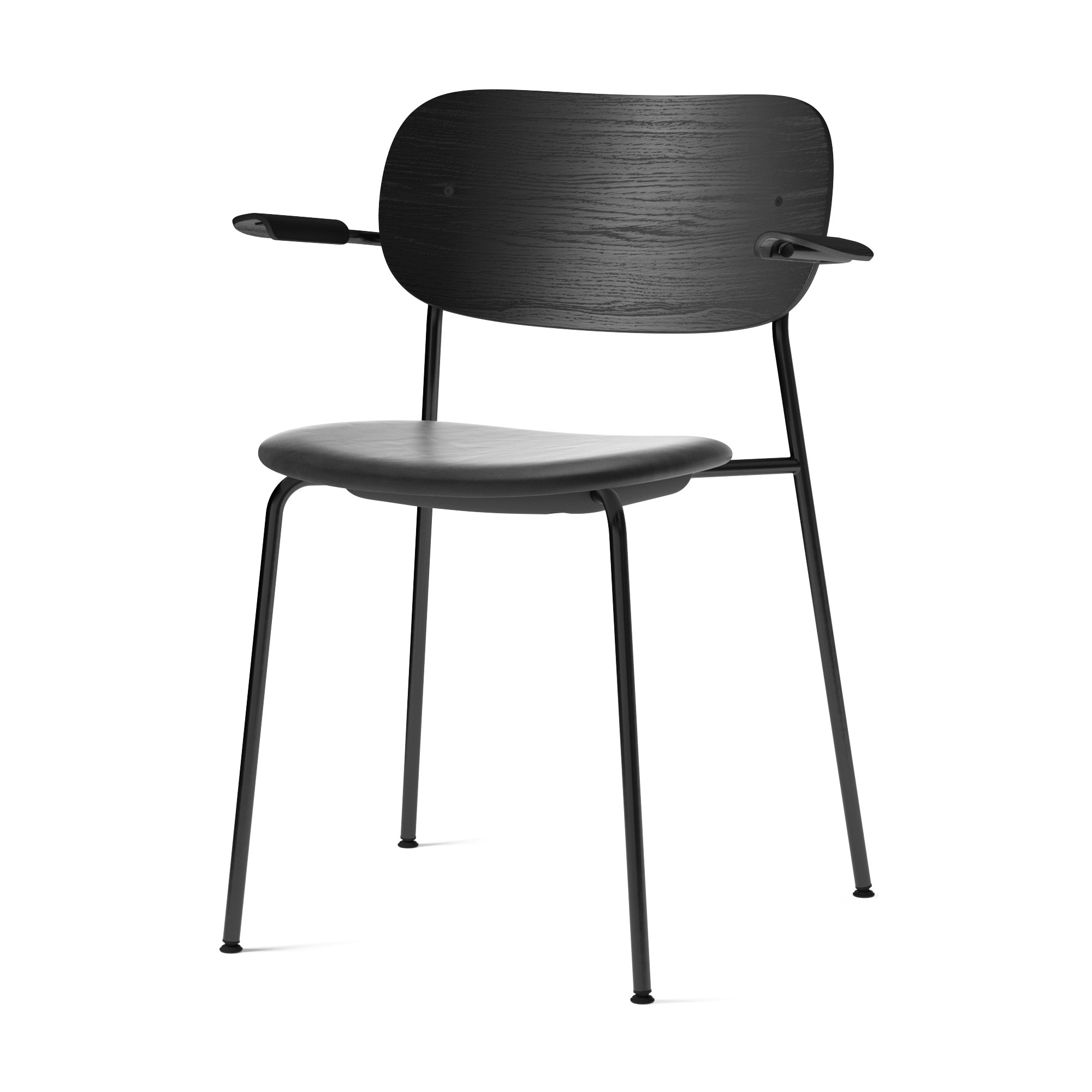 avec accoudoirs - cuir Dakar 0842 / chêne noir / piètement noir - Co Chair - Audo Copenhagen