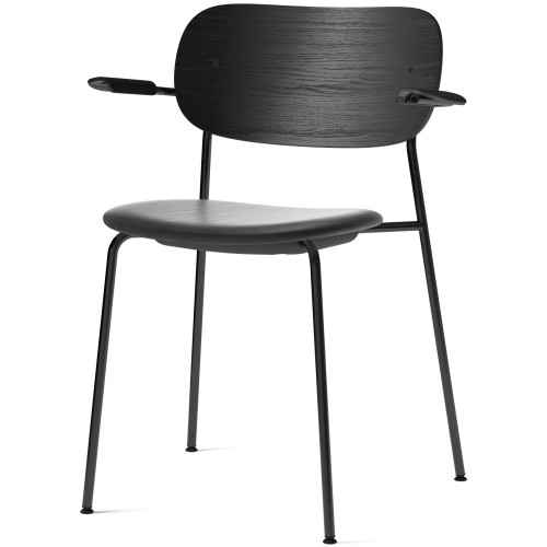 with armrests - Dakar leather 0842 / black oak / black frame - Co chair - Audo Copenhagen