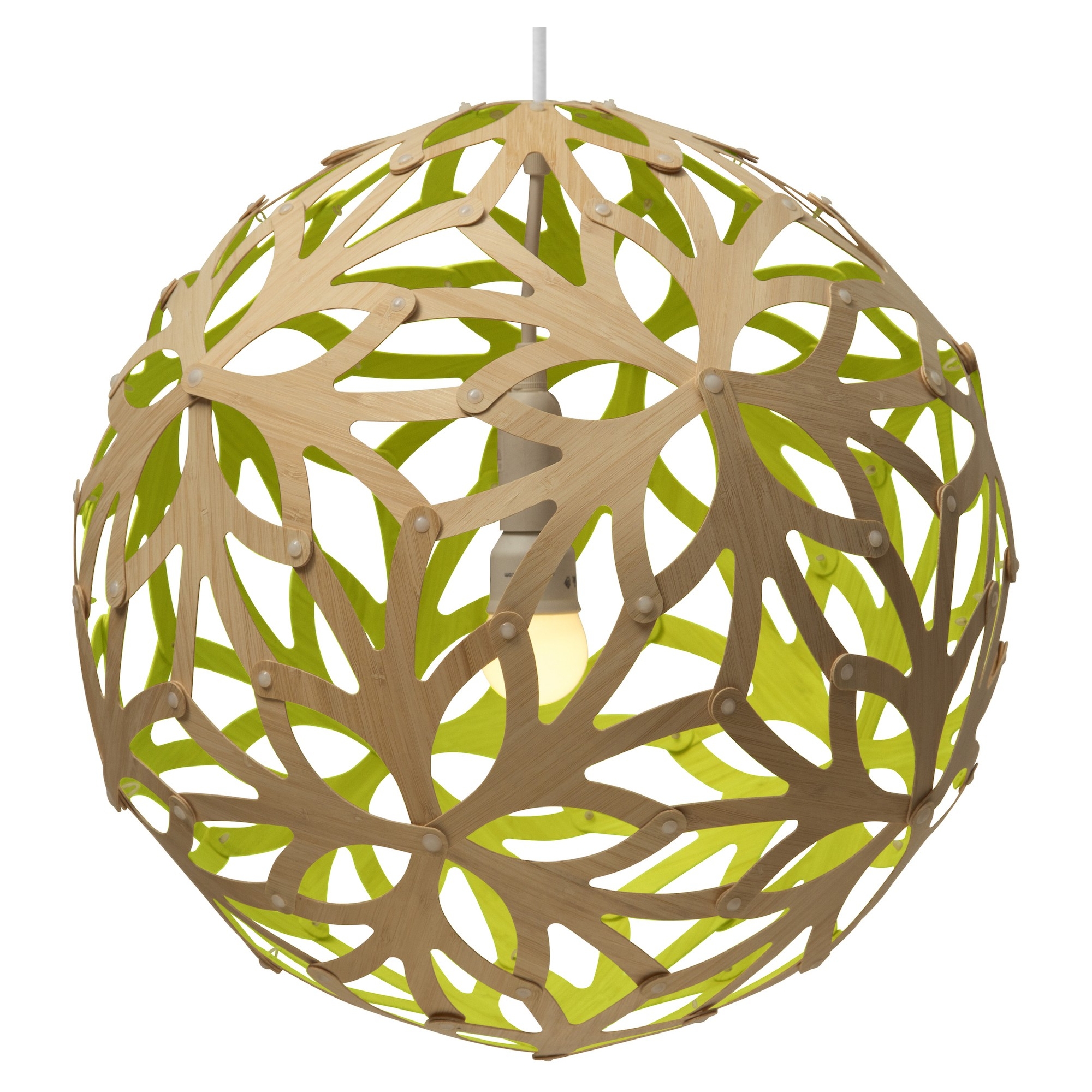 natural/lime - Floral pendant - David Trubridge