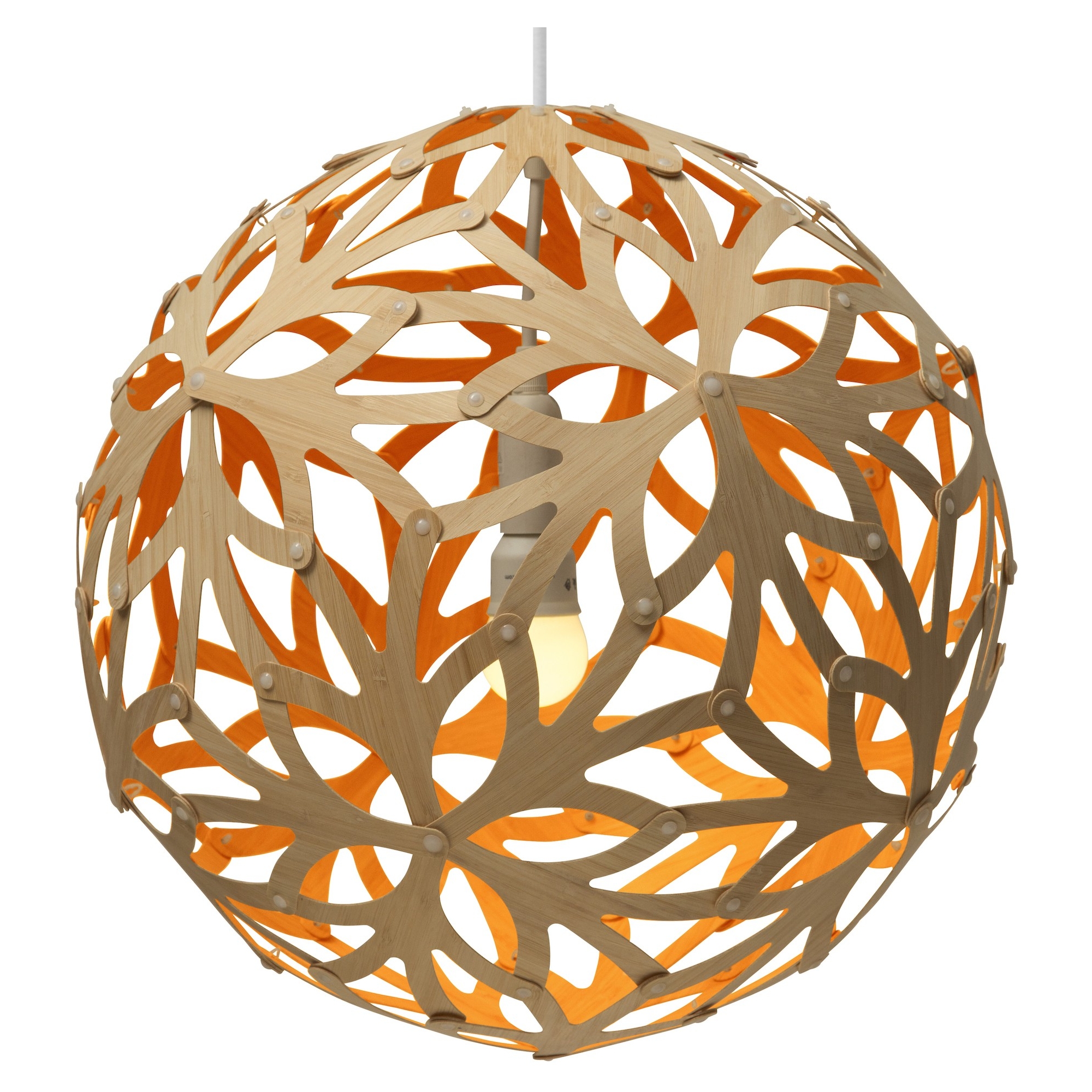 natural/orange - Floral pendant - David Trubridge