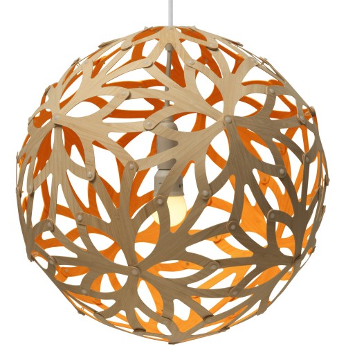 natural/orange - Floral pendant - David Trubridge