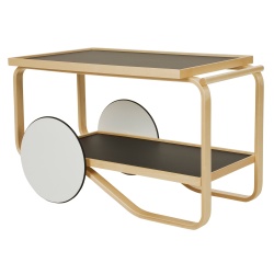 lino noir / bouleau - tea trolley 901 - Artek