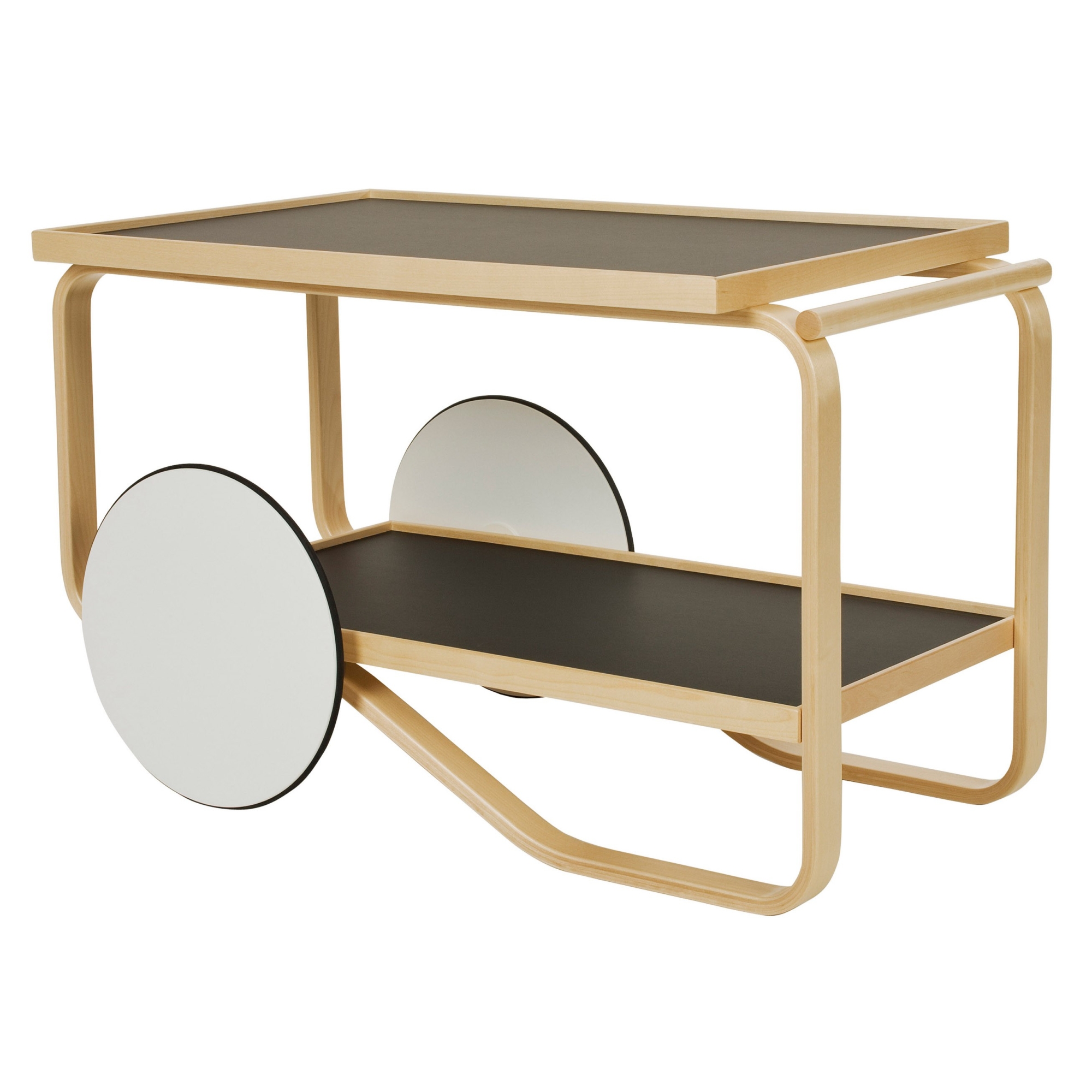 white HPL / birch - tea trolley 901 - Artek