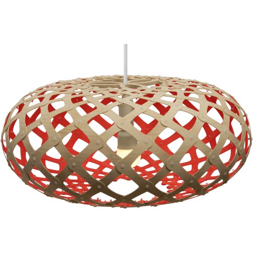 natural/red - Kina pendant - David Trubridge