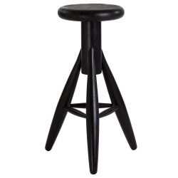 chêne peint en noir - tabouret Rocket - Artek