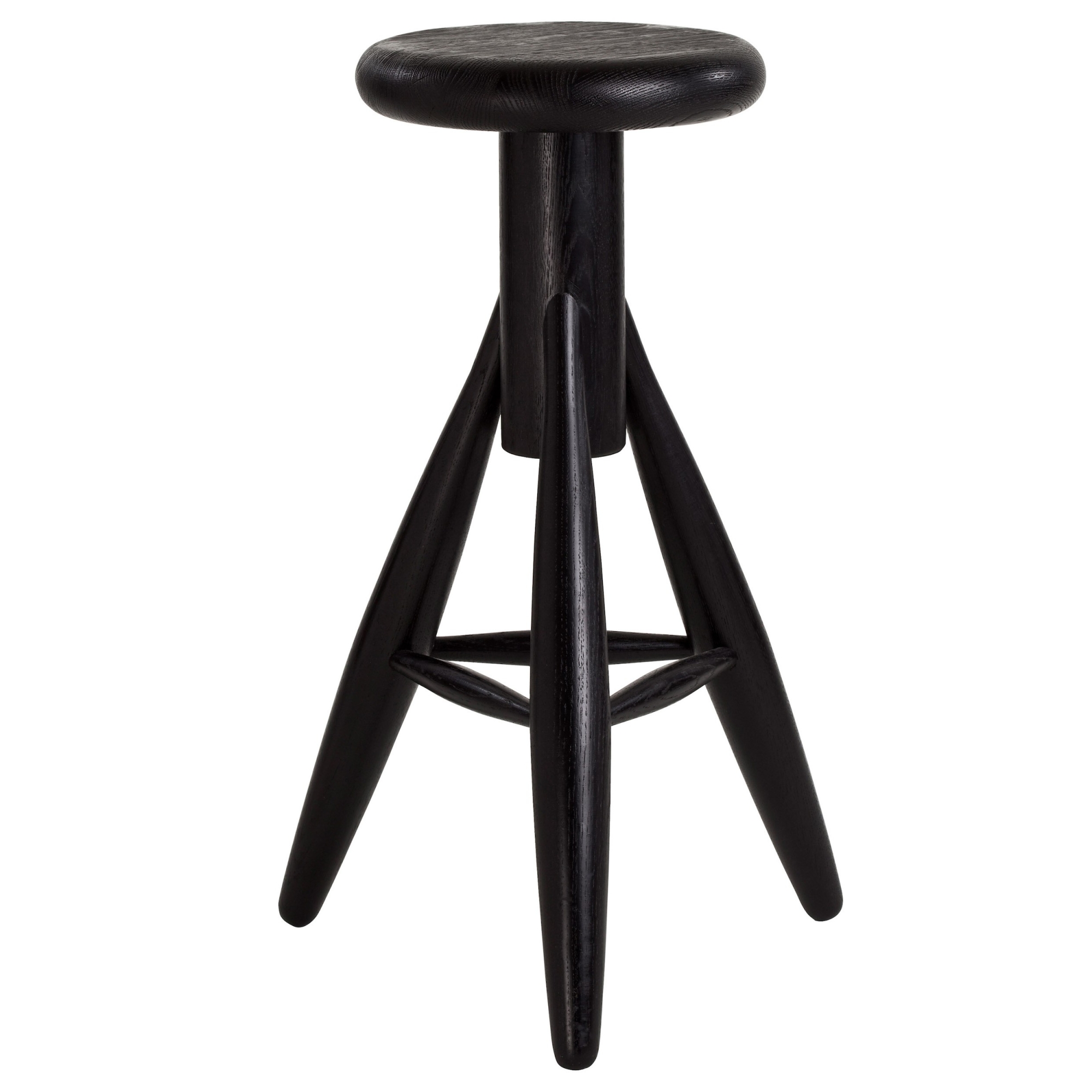 chêne peint en noir - tabouret Rocket - Artek