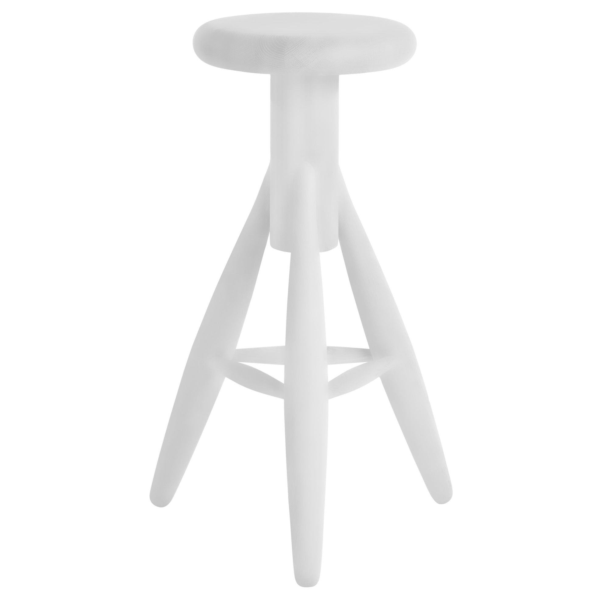 chêne peint en blanc - tabouret Rocket - Artek