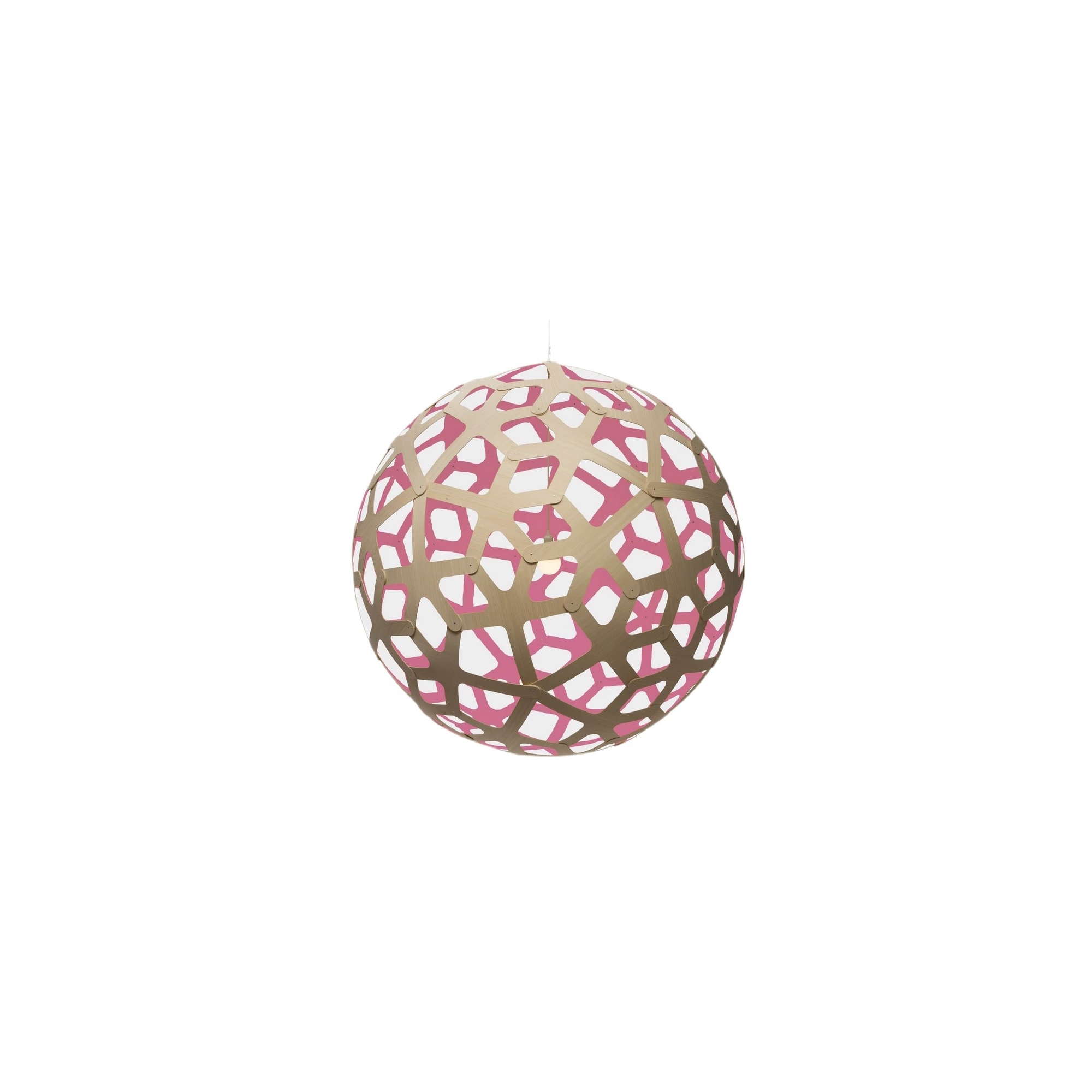 natural/pink - Coral pendant - David Trubridge