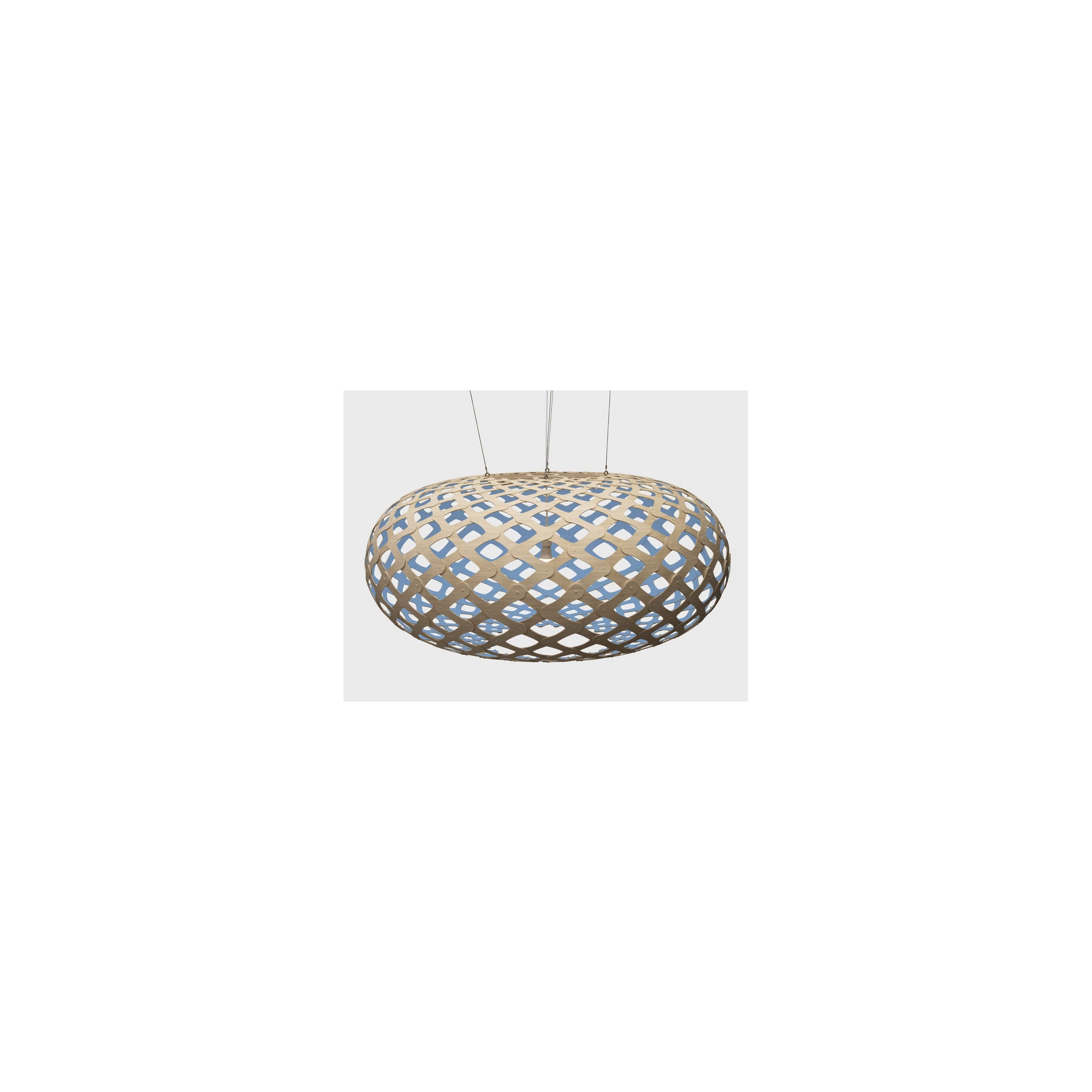 natural/blue - Kina pendant - David Trubridge