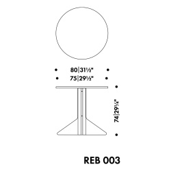 Ø80 cm - Table Kaari REB 003 - Artek