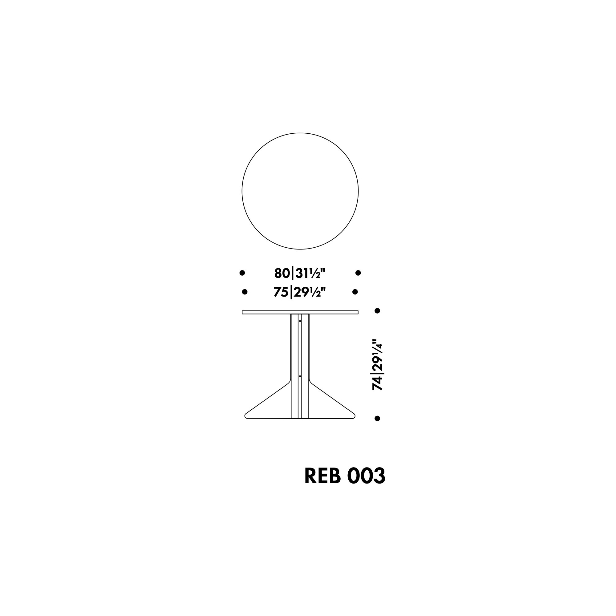 Ø80 cm - Kaari Table REB 003 - Artek