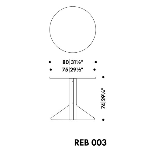 Ø80 cm - Table Kaari REB 003 - Artek