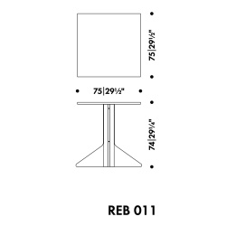 75 x 75 x H74 cm - Kaari Table REB 011 - Artek