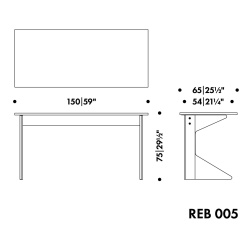 150 x 65 x H74 cm - Kaari Table REB 005 - Artek