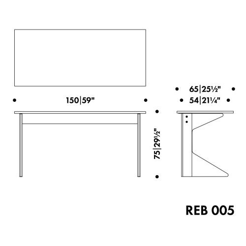 150 x 65 x H74 cm - Kaari Table REB 005 - Artek