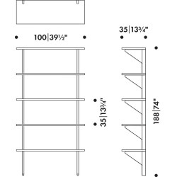 black / oak - REB 009 - Kaari shelf - Artek