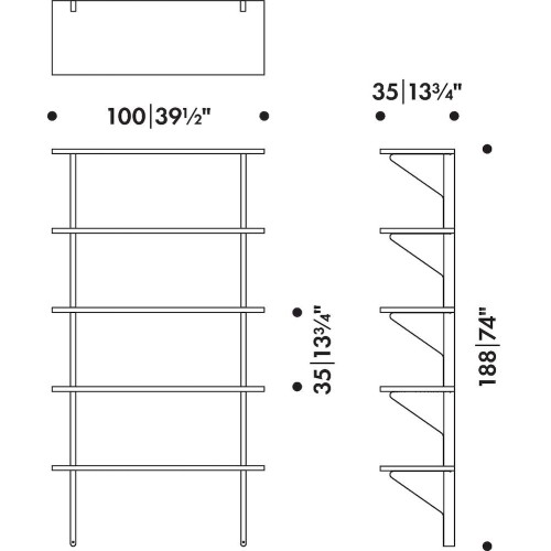 black / oak - REB 009 - Kaari shelf - Artek