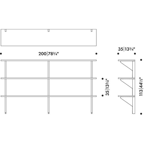 black / oak - REB 008 - Kaari shelf - Artek