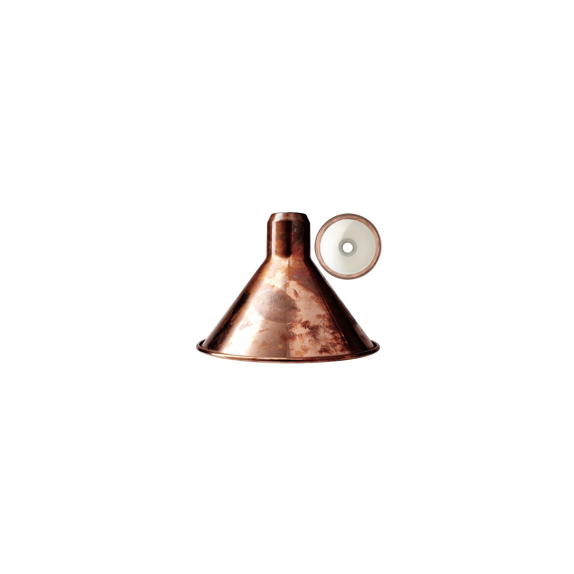 raw copper / white inside conic L - shade - DCW éditions