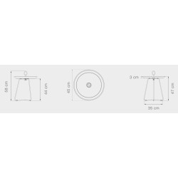 table Eyelet – Ø45cm – blanc écru (4308) – Houe