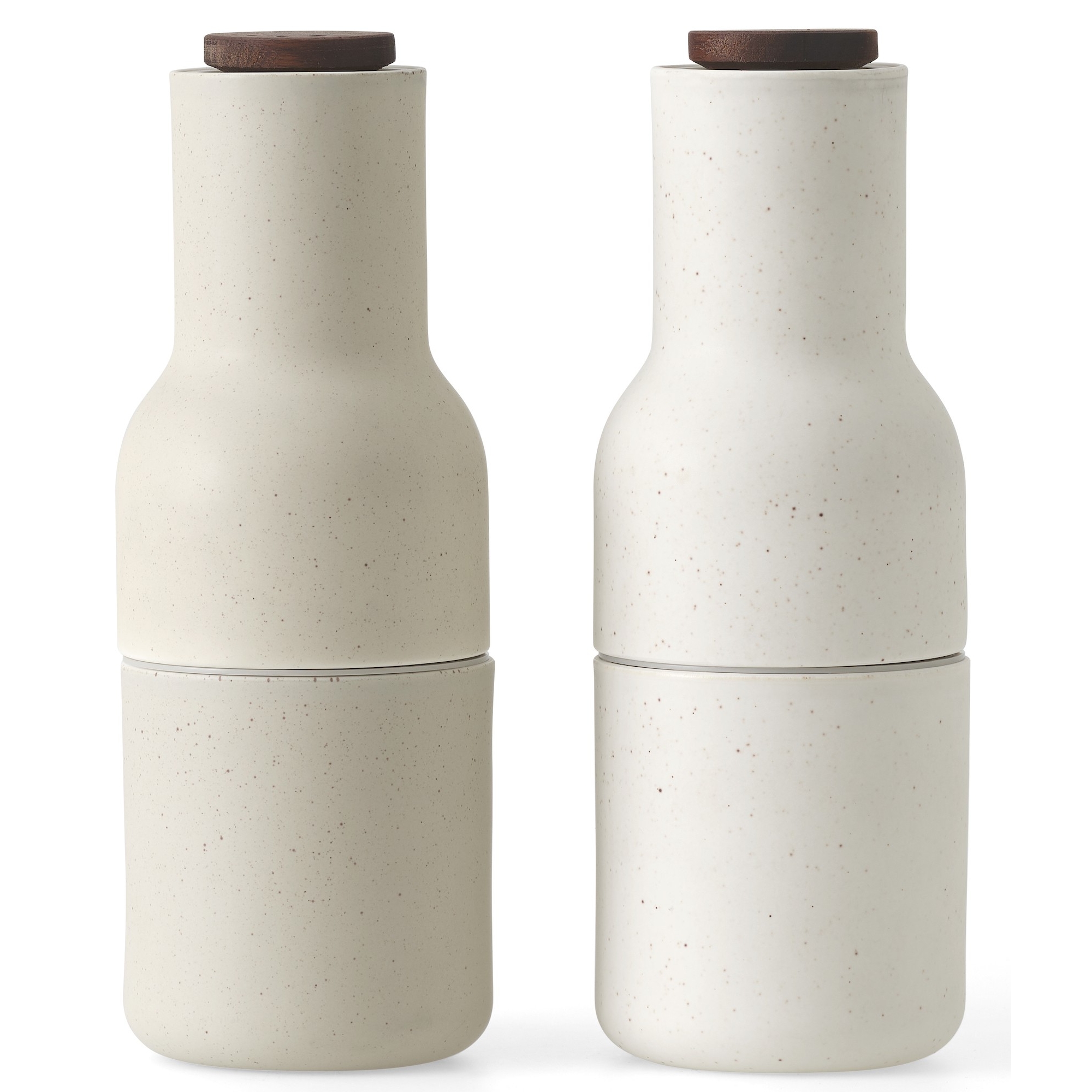 sand / walnut lid - set of 2 Bottle Grinders Ceramic - Audo Copenhagen